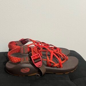 Chaco Red and Brown Sandals